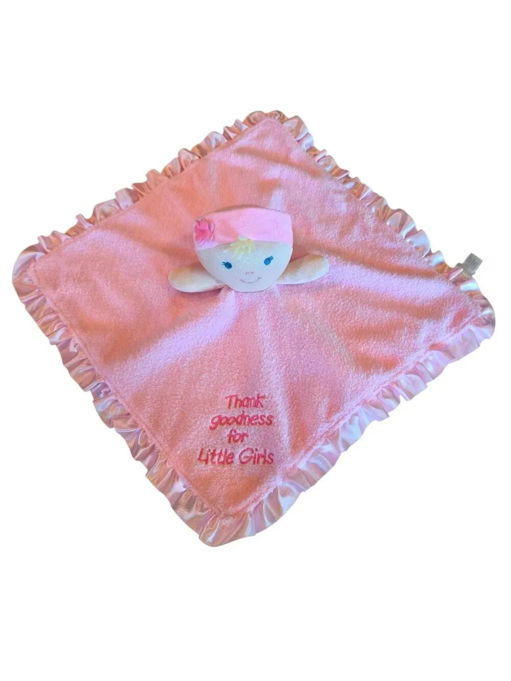 Kids Preferred Thank Goodness for Little Girls Pink Doll Lovey Security Blanket
